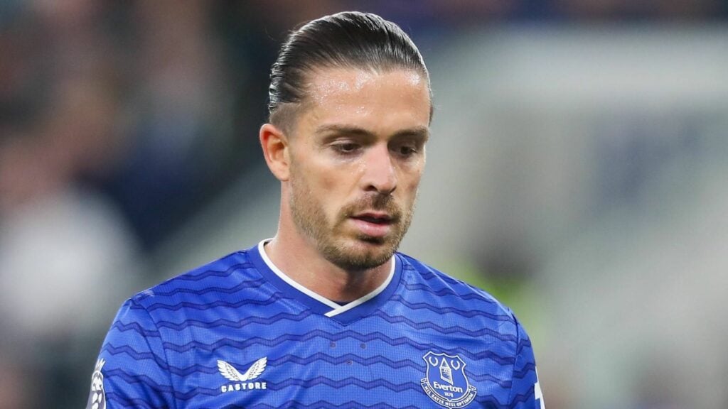 Everton star Jack Grealish looking miserable