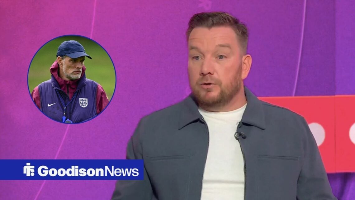 Jamie O'Hara on Sky Sports, England manager Thomas Tuchel in inset.