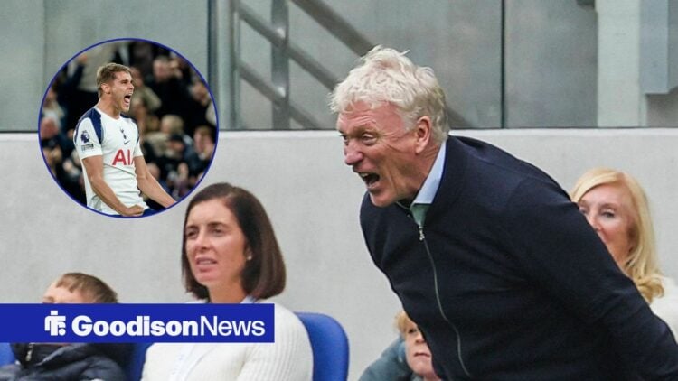 David Moyes screams at Micky van de Ven in a round overlay