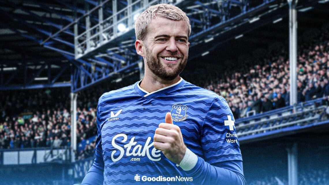 Patrick Bamford in an Everton shirt.