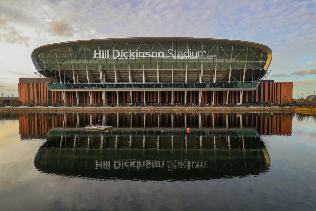 A general shot of the outside of Everton's Hill Dickinson Stadium