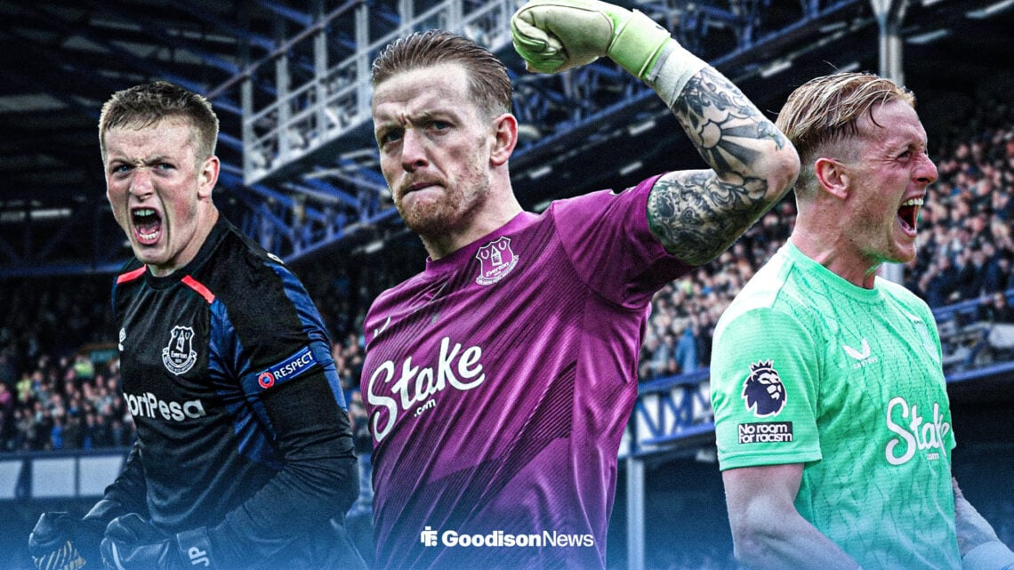 Jordan Pickford through the years as an Everton player