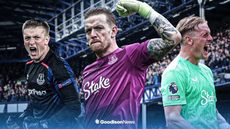 Jordan Pickford through the years as an Everton player