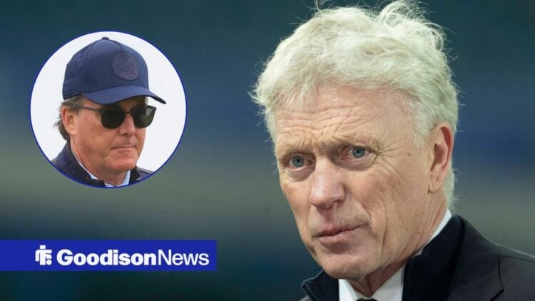 Everton manager David Moyes with chairman Dan Friedkin inset