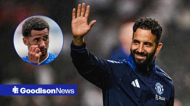 Ruben Amorim waving at Iliman Ndiaye in circle