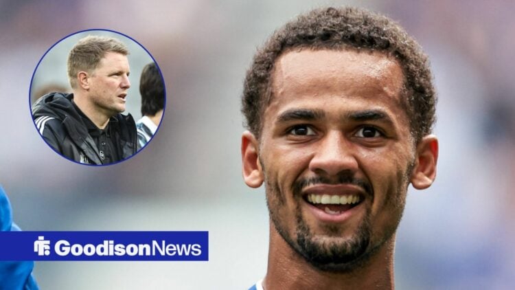 Iliman Ndiaye with Eddie Howe in frame