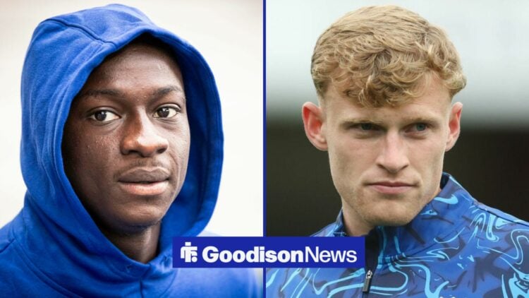 Habib Diarra in training gear, with Jarrad Branthwaite alongside him in a split image