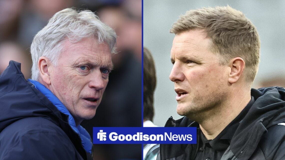 David Moyes looking concerned with Eddie Howe