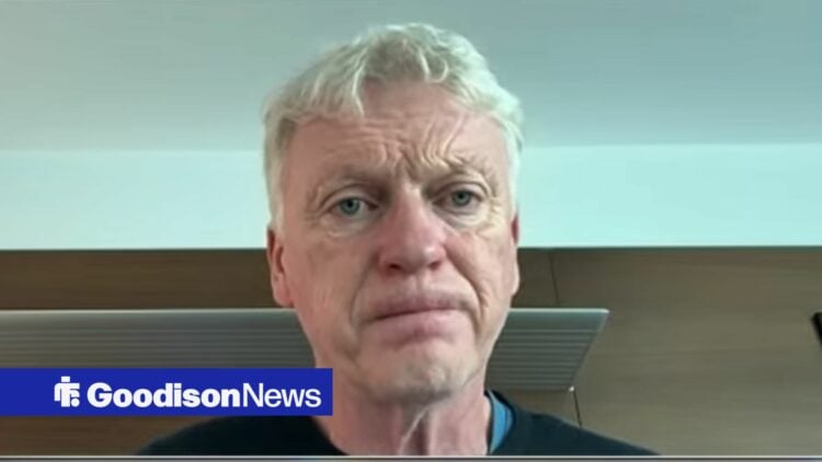 Everton boss David Moyes looking upset.