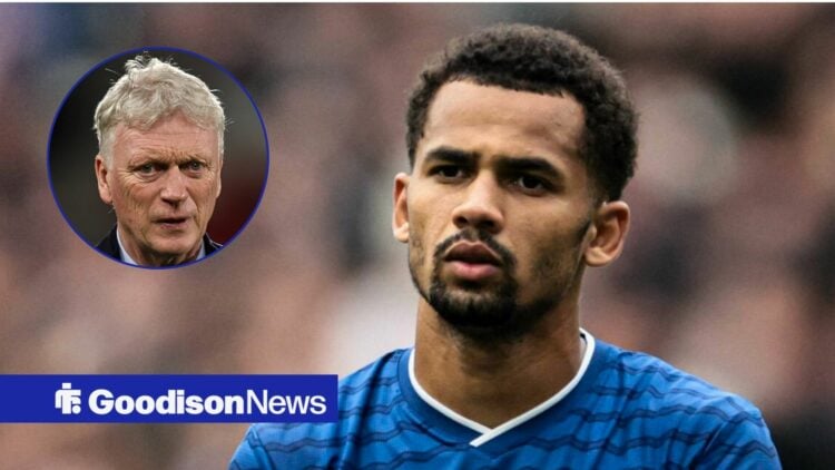 Everton forward Iliman Ndiaye and David Moyes