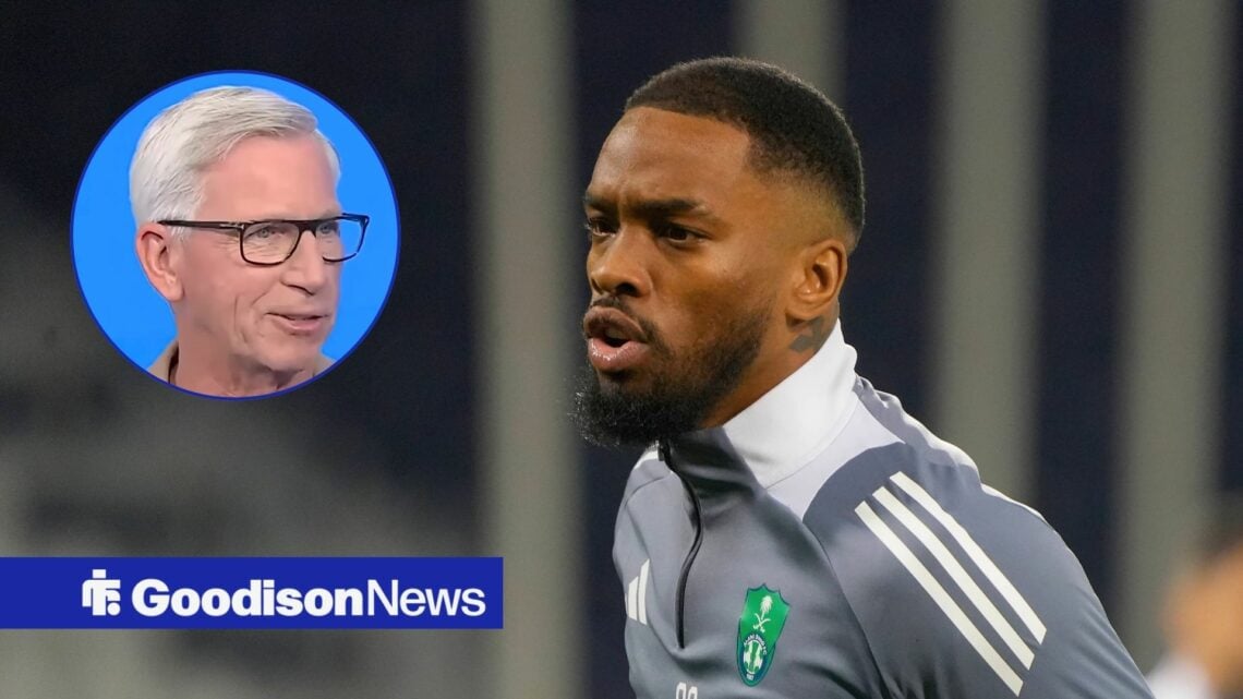 Everton-linked Al-Ahli striker Ivan Toney and Alan Pardew in circular inset