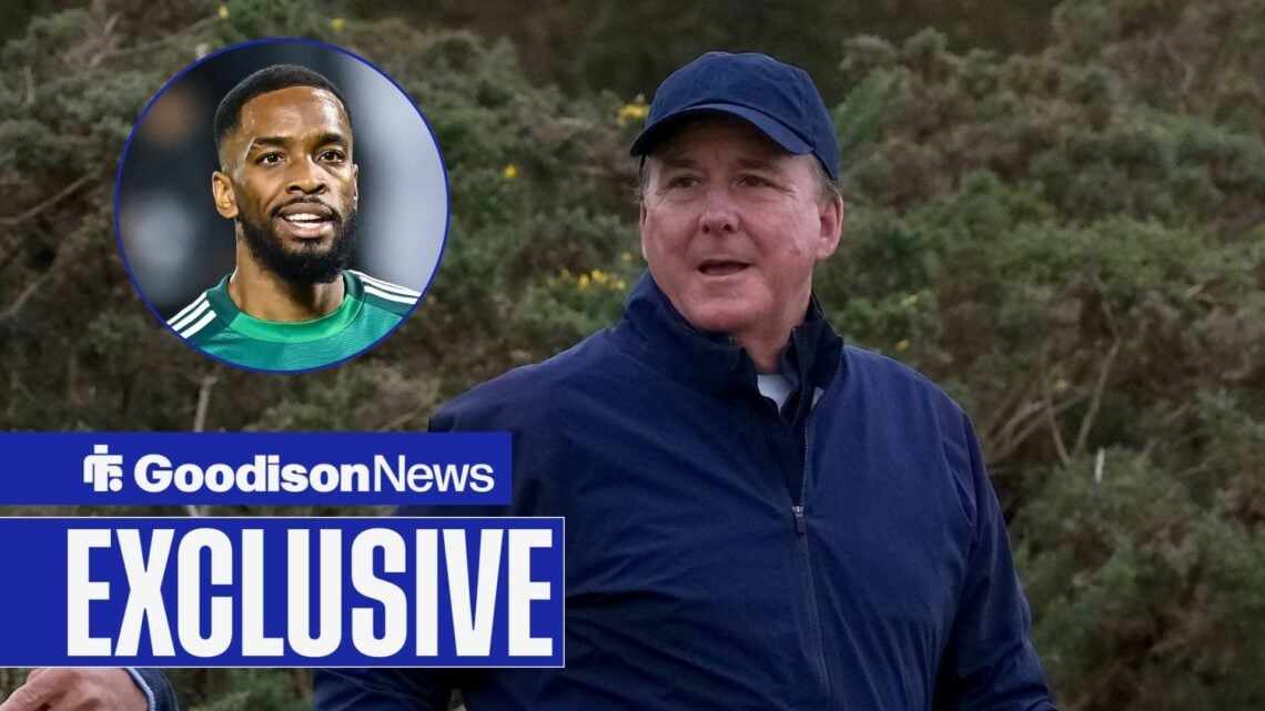 Everton owner Dan Friedkin, Ivan Toney in inset.