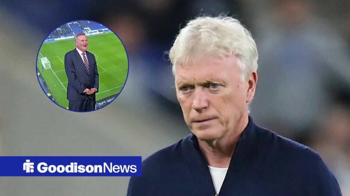 David Moyes looks miserable and Richard Keys laughs in a round overlay