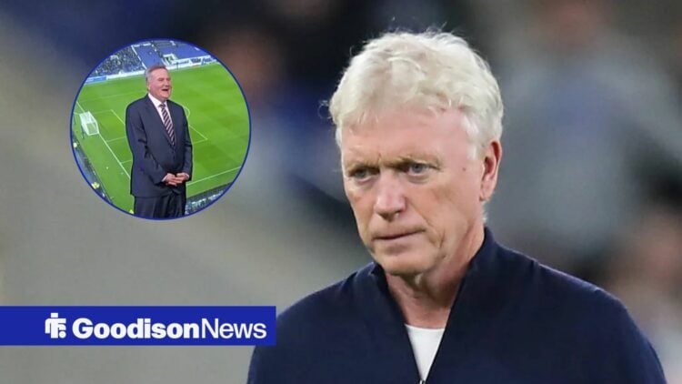 David Moyes looks miserable and Richard Keys laughs in a round overlay