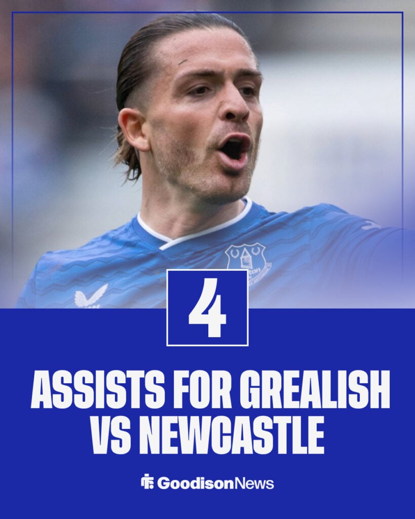 Jack Grealish has four Premier League assists vs Newcastle