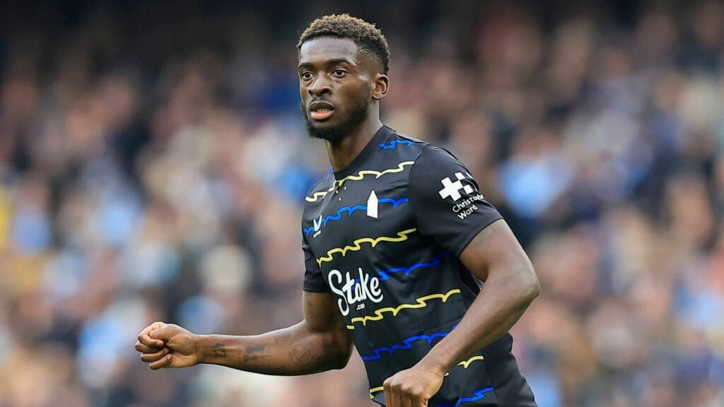 Everton star Tim Iroegbunam in action