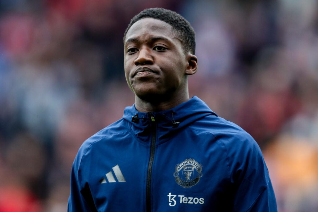 Kobbie Mainoo pre-match for Manchester United