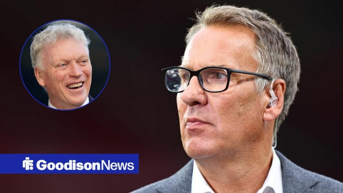 Paul Merson alongside a circle inset of David Moyes.