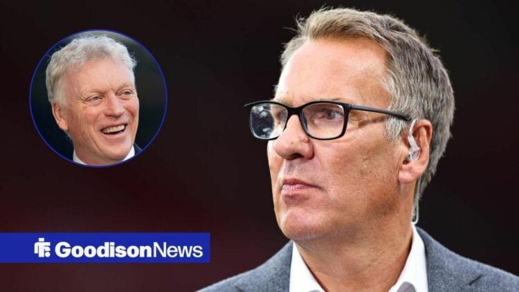 Paul Merson alongside a circle inset of David Moyes.