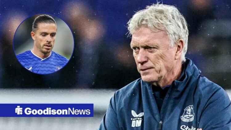 David Moyes alongside a circle inset of Jack Grealish.