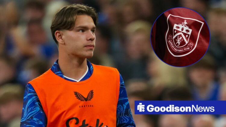 Tyler Dibling with Burnley badge in circular inset.