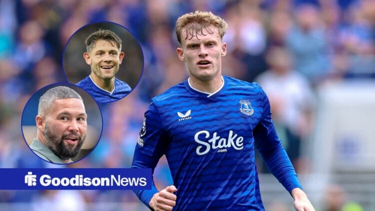 Jarrad Branthwaite takes up the main image, with Tony Bellew and James Tarkowski in circular frames inset