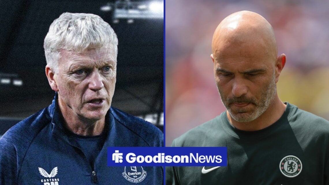 Everton boss David Moyes and Enzo Maresca looking miserable.