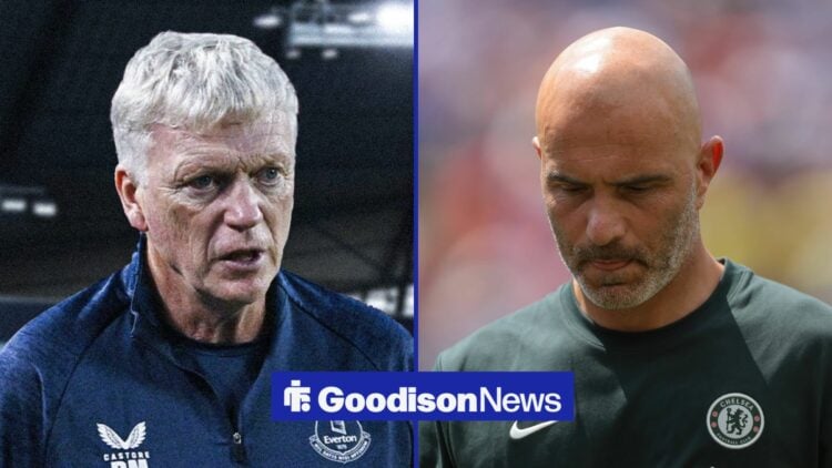 Everton boss David Moyes and Enzo Maresca looking miserable.