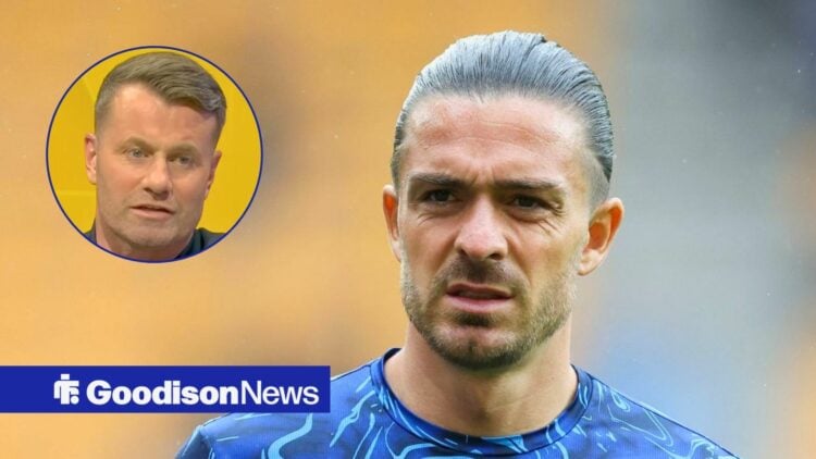 Everton forwrad Jack Grealish and Shay Given in circular inset