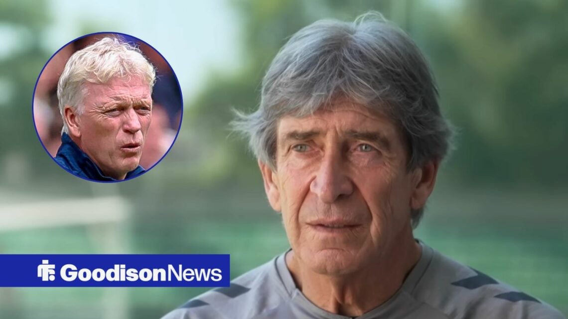 Real Betis boss Manuel Pellegrini and Everton manager David Moyes in circular inset