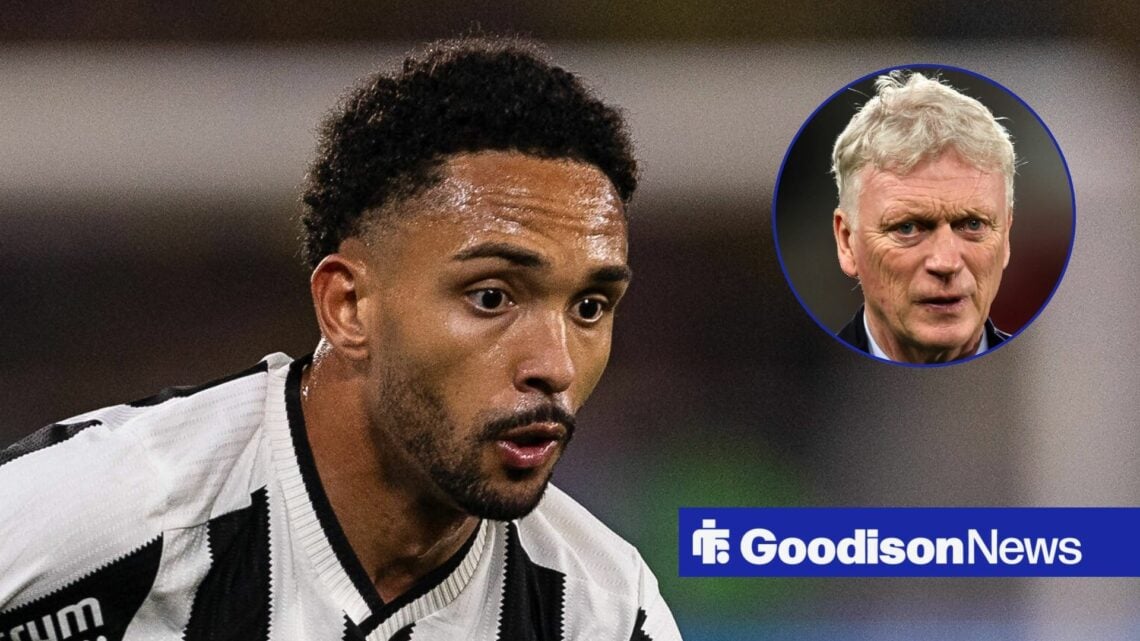 Botafogo defender Vitinho and Everton manager David Moyes in circular inset