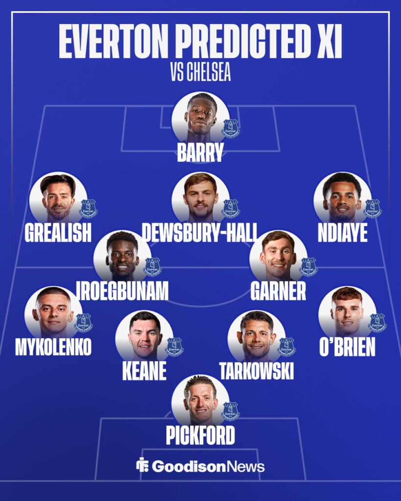 Everton predicted XI vs Chelsea.