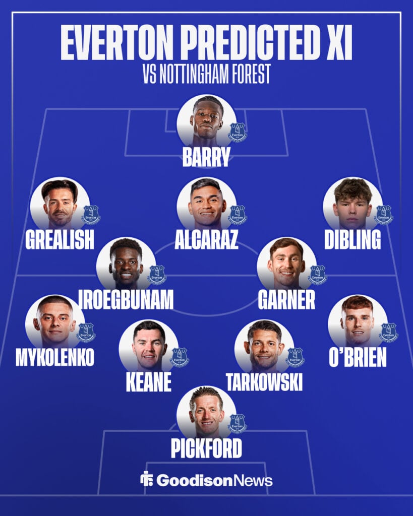 Everton predicted XI vs Nottingham Forest.