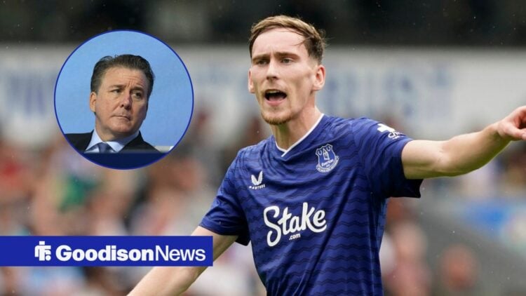 James Garner points playing for Everton and Dan Friedkin in a round overlay