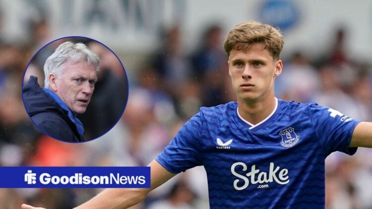 Everton loanee Harrison Armstrong looking confused, David Moyes looking angry.