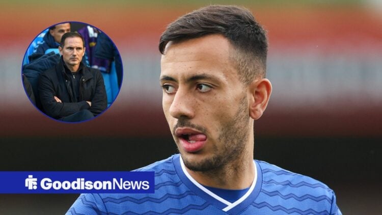 Everton's Dwight McNeil with Frank Lampard inset