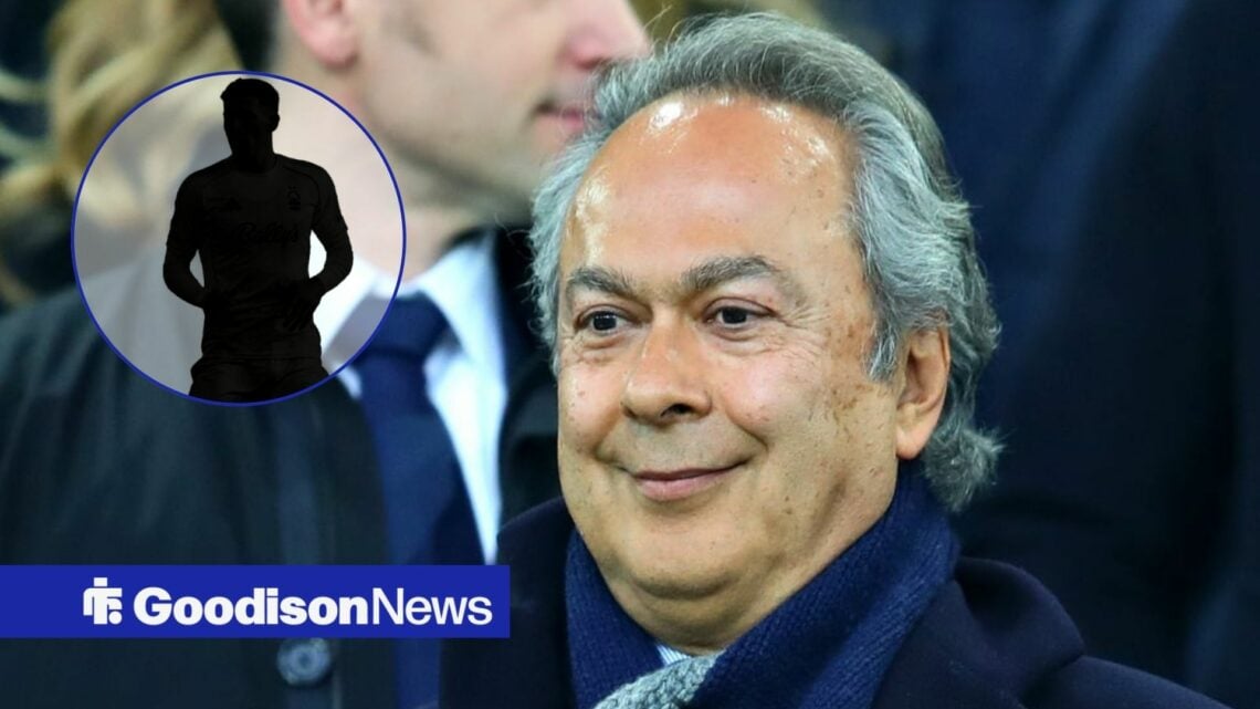 Farhad Moshiri smirking with Elliot Anderson blacked out inset