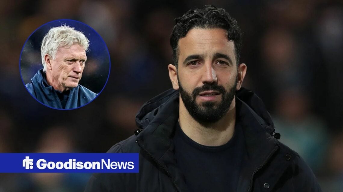 David Moyes next to Ruben Amorim