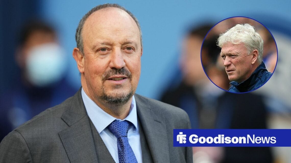 Rafa Benitez next to David Moyes