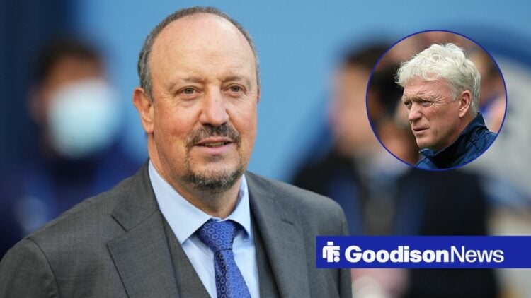 Rafa Benitez next to David Moyes