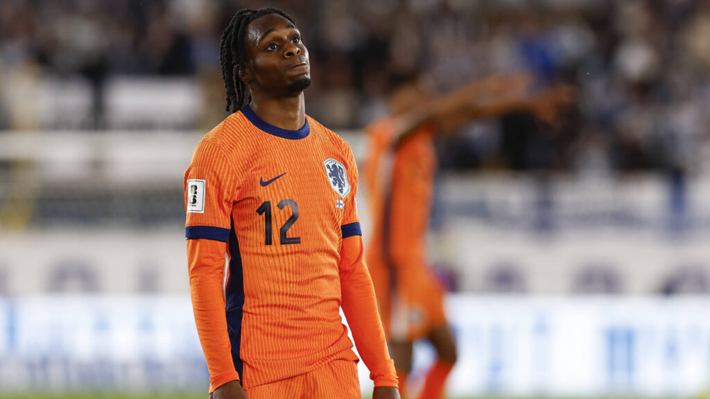 Jeremie Frimpong playing for the Netherlands