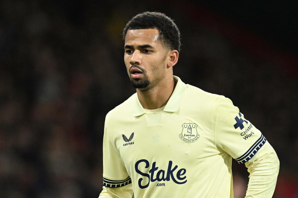 Iliman Ndiaye in action for Everton