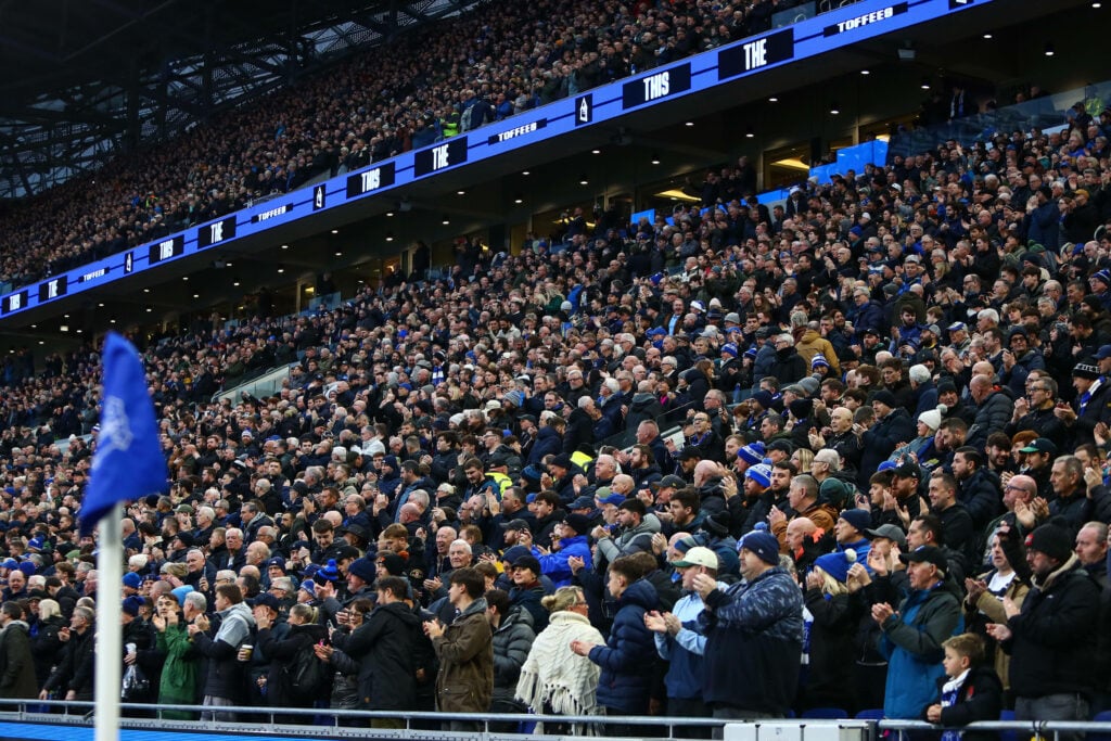 Everton fans inside Hill Dickinson Stadium
