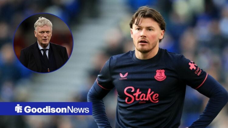 Nathan Patterson alongside a circle inset of David Moyes.