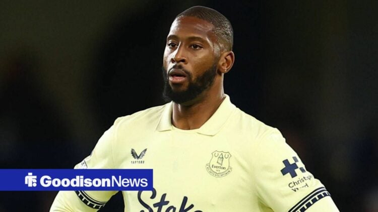 Beto looking sad in Everton shirt.