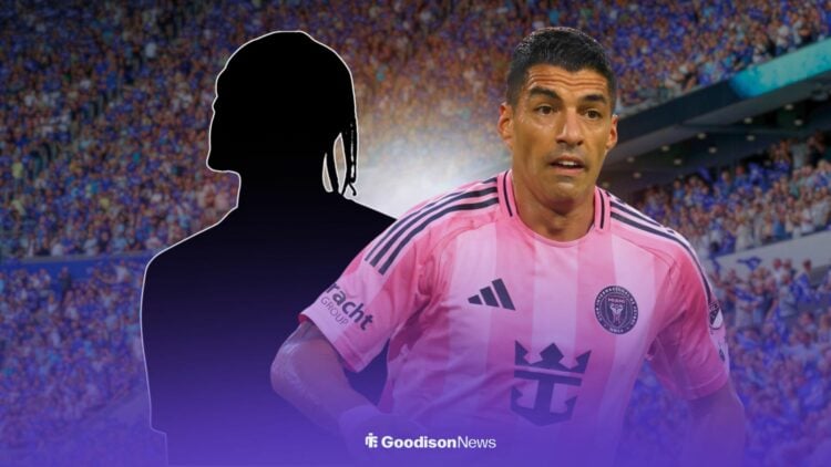 Luis Suarez with silhouette at Hill Dickinson Stadium