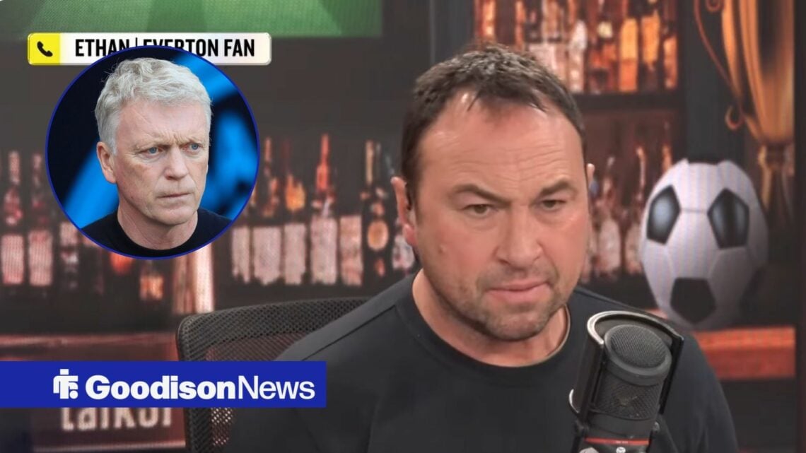 Jason Cundy and a circular inset of Everton manager David Moyes