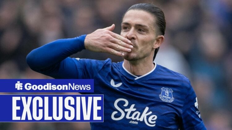 Jack Grealish celebrating for Everton