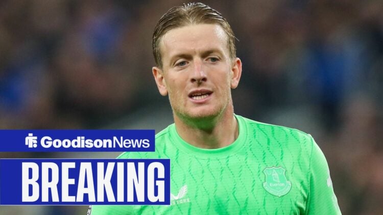 Jordan Pickford in an Everton shirt