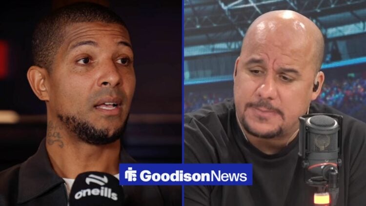 Jermaine Beckford and Gabby Agbonlahor sat side by side.